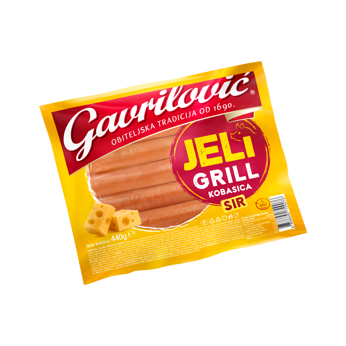 JELI Grill kobasica sa sirom 440g